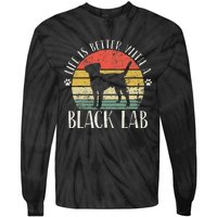 Life is Better with Labrador Retro Golden Black Lab Dad Mom Tie-Dye Long Sleeve Shirt