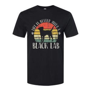 Life is Better with Labrador Retro Golden Black Lab Dad Mom Softstyle CVC T-Shirt