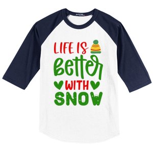 Life Is Better With Snow Gift Baseball Sleeve Shirt