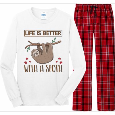 Life Is Better With A Sloth Long Sleeve Pajama Set