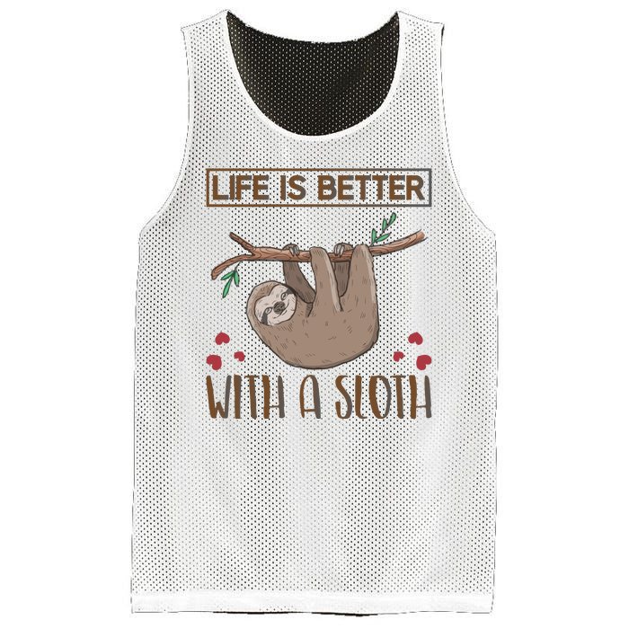 Life Is Better With A Sloth Mesh Reversible Basketball Jersey Tank