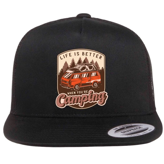 Life Is Better When You're Camping Vintage Flatbill Hat