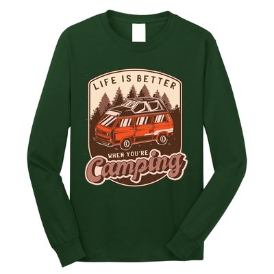 Life Is Better When You're Camping Vintage Long Sleeve Shirt