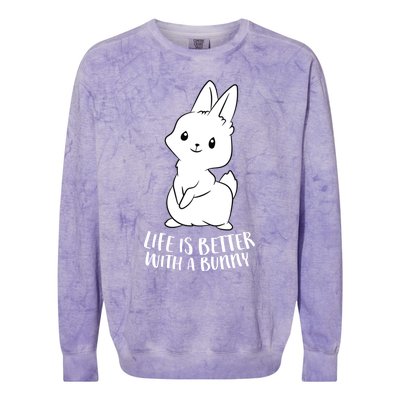 Life Is Better With A Bunny Cute Bunny Rabbit Lover Gift Colorblast Crewneck Sweatshirt