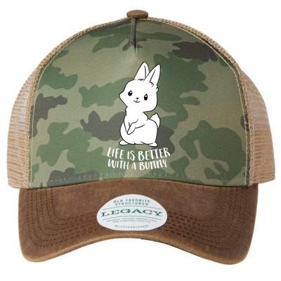 Life Is Better With A Bunny Cute Bunny Rabbit Lover Gift Legacy Tie Dye Trucker Hat