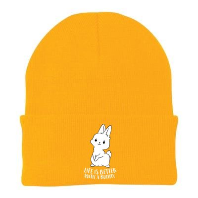 Life Is Better With A Bunny Cute Bunny Rabbit Lover Gift Knit Cap Winter Beanie