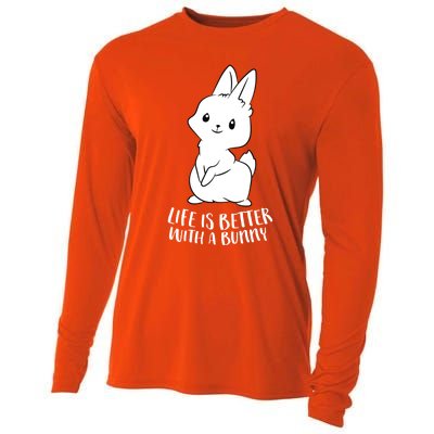 Life Is Better With A Bunny Cute Bunny Rabbit Lover Gift Cooling Performance Long Sleeve Crew