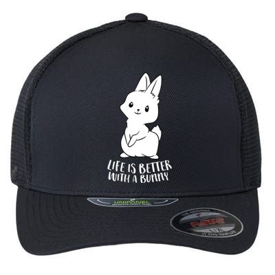 Life Is Better With A Bunny Cute Bunny Rabbit Lover Gift Flexfit Unipanel Trucker Cap