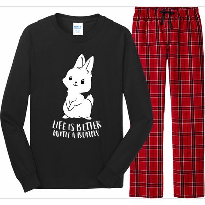 Life Is Better With A Bunny Cute Bunny Rabbit Lover Gift Long Sleeve Pajama Set