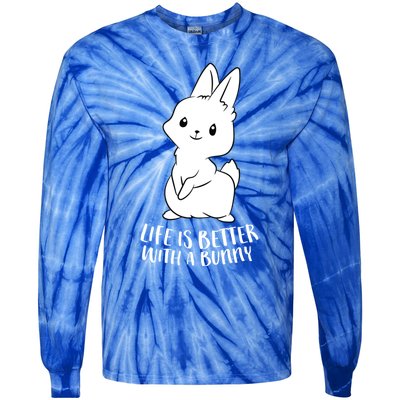 Life Is Better With A Bunny Cute Bunny Rabbit Lover Gift Tie-Dye Long Sleeve Shirt