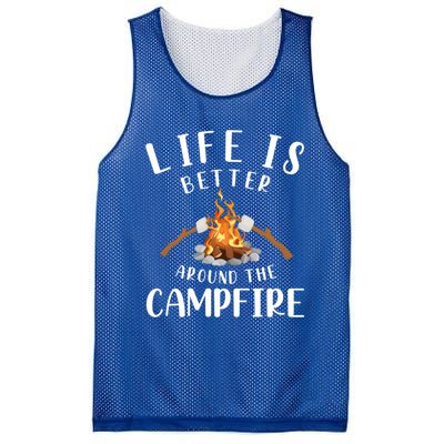 Life Is Better Around The Campfire Camping Accessories Gear Cute Gift Mesh Reversible Basketball Jersey Tank