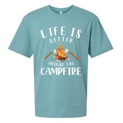 Life Is Better Around The Campfire Camping Accessories Gear Cute Gift Sueded Cloud Jersey T-Shirt