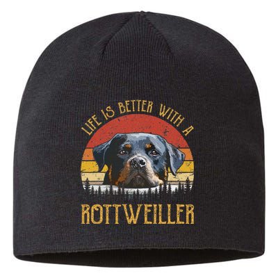 Life Is Better With A Rottweiler Dog Lover Gift Sustainable Beanie