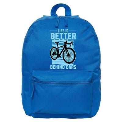 Life Is Better Behind Bars Graphic Bicycle Cycling Meaningful Gift 16 in Basic Backpack