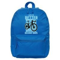 Life Is Better Behind Bars Graphic Bicycle Cycling Meaningful Gift 16 in Basic Backpack