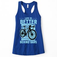 Life Is Better Behind Bars Graphic Bicycle Cycling Meaningful Gift Womens Tank Top