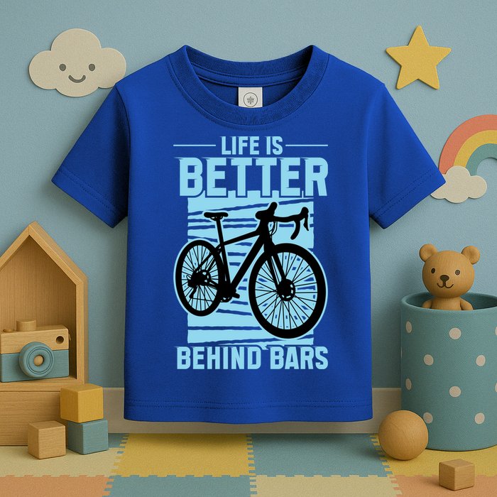 Life Is Better Behind Bars Graphic Bicycle Cycling Meaningful Gift Toddler T-Shirt