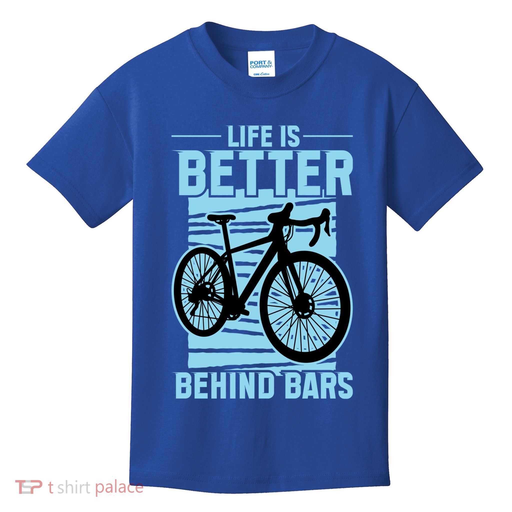 Life Is Better Behind Bars Graphic Bicycle Cycling Meaningful Gift Kids T-Shirt