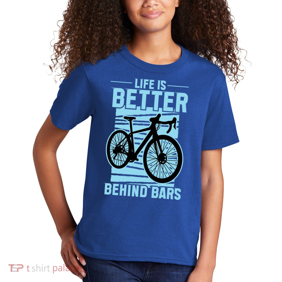 Life Is Better Behind Bars Graphic Bicycle Cycling Meaningful Gift Kids T-Shirt
