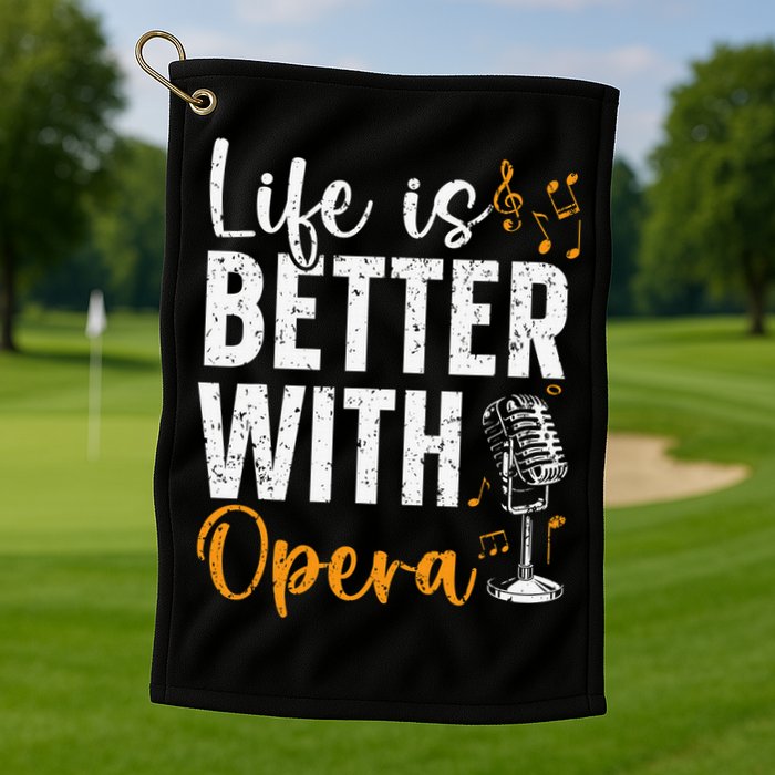 Life Is Better With Opera Music Voice Theater Opera Singer Golf Towel
