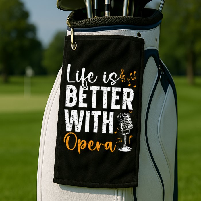 Life Is Better With Opera Music Voice Theater Opera Singer Golf Towel