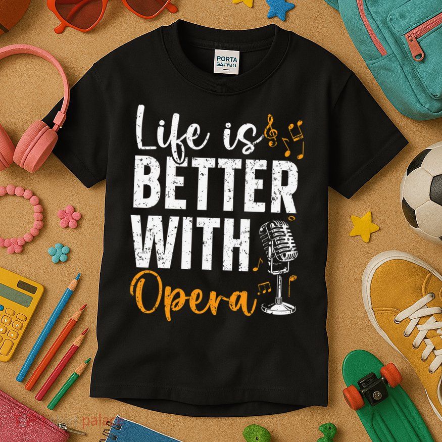 Life Is Better With Opera Music Voice Theater Opera Singer Kids T-Shirt