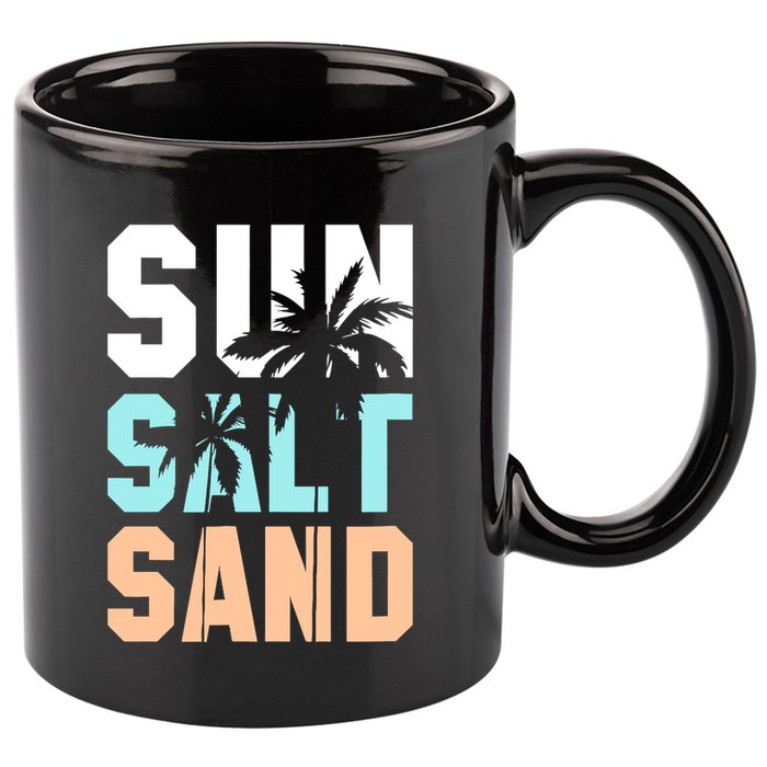 Life Is Better At The Beach Vacation Sun Salt Sand 11oz C Handle Ceramic Mug