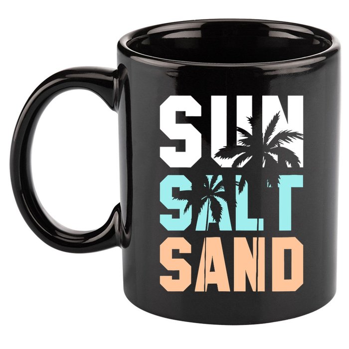 Life Is Better At The Beach Vacation Sun Salt Sand 11oz C Handle Ceramic Mug