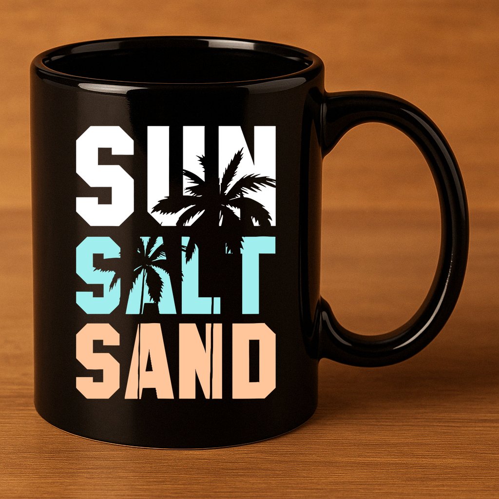 Life Is Better At The Beach Vacation Sun Salt Sand 11oz C Handle Ceramic Mug