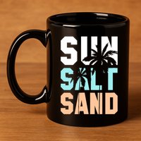 Life Is Better At The Beach Vacation Sun Salt Sand 11oz C Handle Ceramic Mug