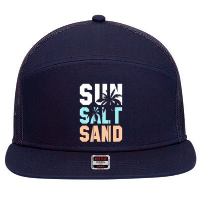 Life Is Better At The Beach Vacation Sun Salt Sand 7 Panel Mesh Trucker Snapback Hat