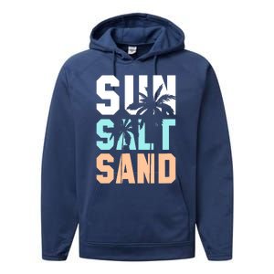 Life Is Better At The Beach Vacation Sun Salt Sand Performance Fleece Hoodie