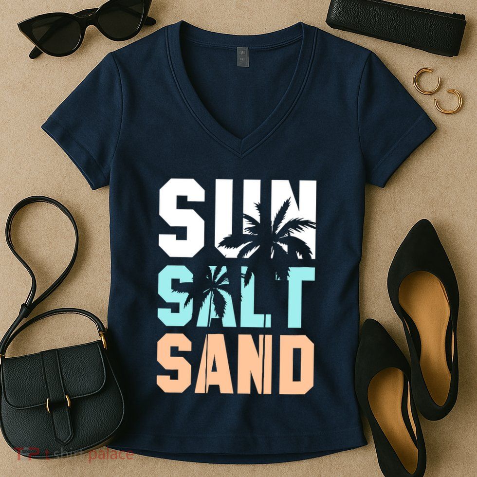 Life Is Better At The Beach Vacation Sun Salt Sand Women's V-Neck T-Shirt