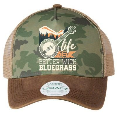 Life Is Better With Bluegrass Banjo Player Musician Legacy Tie Dye Trucker Hat