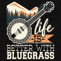 Life Is Better With Bluegrass Banjo Player Musician Ladies PosiCharge Tri-Blend Wicking Tank