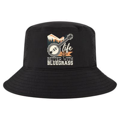 Life Is Better With Bluegrass Banjo Player Musician Cool Comfort Performance Bucket Hat