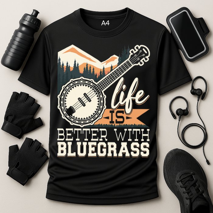 Life Is Better With Bluegrass Banjo Player Musician Performance Shirt