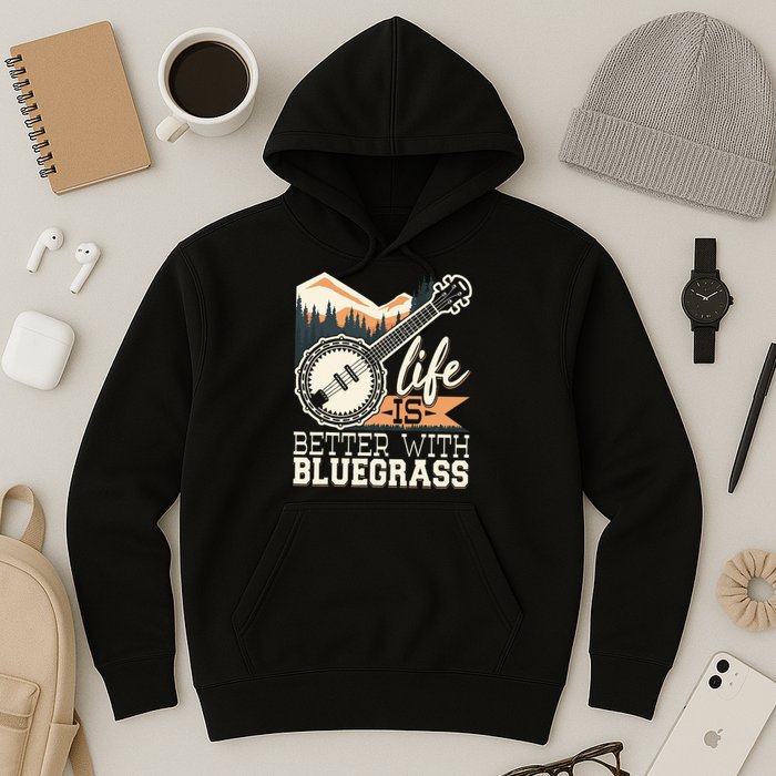 Life Is Better With Bluegrass Banjo Player Musician Hoodie