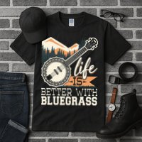Life Is Better With Bluegrass Banjo Player Musician Tall T-Shirt
