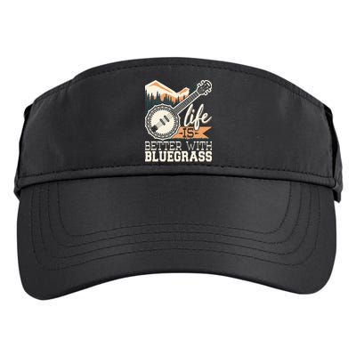 Life Is Better With Bluegrass Banjo Player Musician Adult Drive Performance Visor