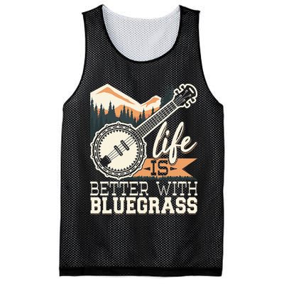 Life Is Better With Bluegrass Banjo Player Musician Mesh Reversible Basketball Jersey Tank