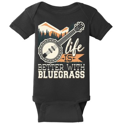 Life Is Better With Bluegrass Banjo Player Musician Baby Bodysuit