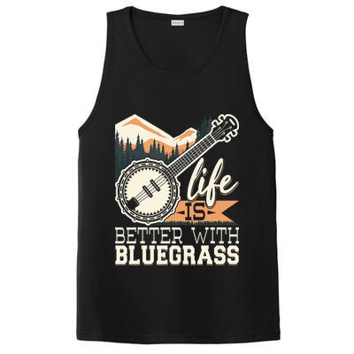 Life Is Better With Bluegrass Banjo Player Musician PosiCharge Competitor Tank
