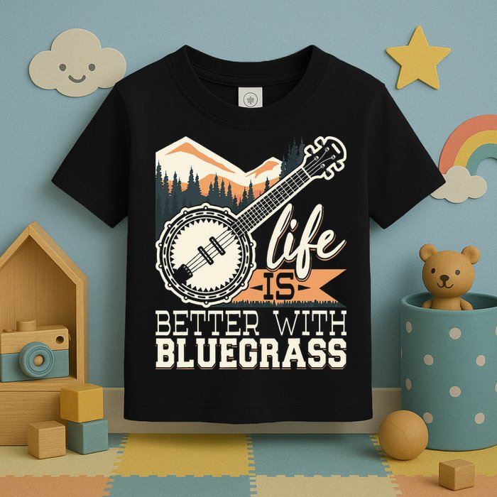 Life Is Better With Bluegrass Banjo Player Musician Toddler T-Shirt