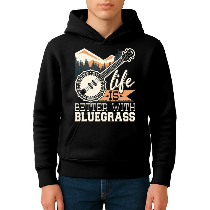 Life Is Better With Bluegrass Banjo Player Musician Kids Hoodie