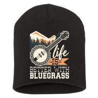 Life Is Better With Bluegrass Banjo Player Musician Short Acrylic Beanie