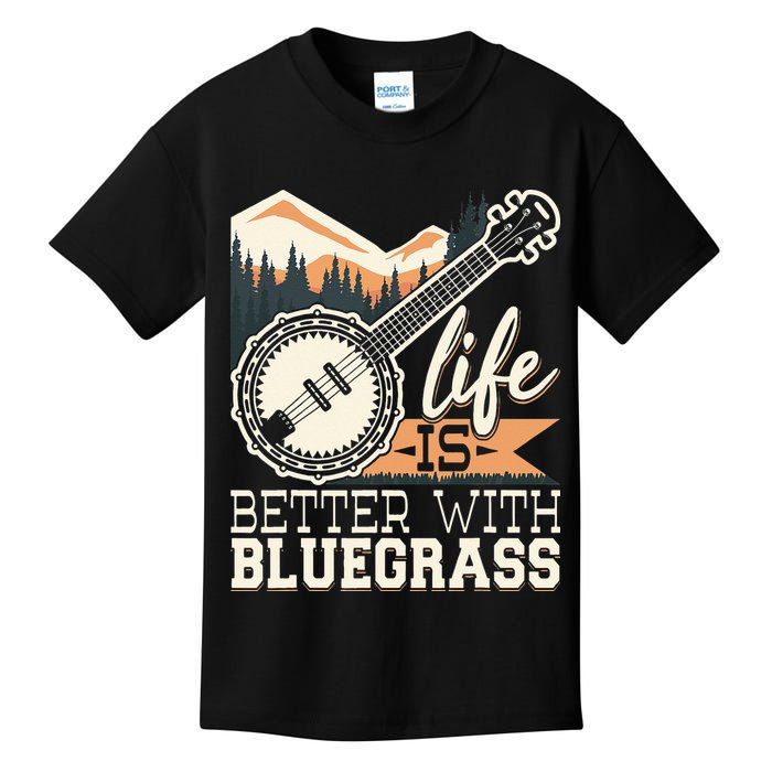 Life Is Better With Bluegrass Banjo Player Musician Kids T-Shirt