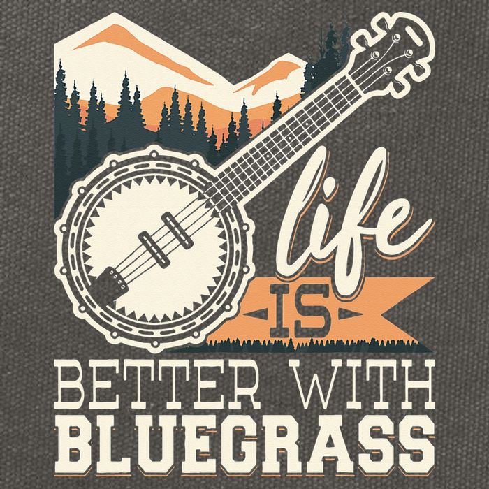 Life Is Better With Bluegrass Banjo Player Musician Cotton Canvas Backpack