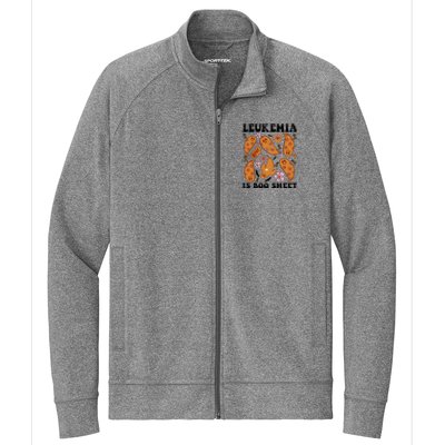 Leukemia Is Boo Sheet Leukemia Cancer Awareness Stretch Full-Zip Cadet Jacket