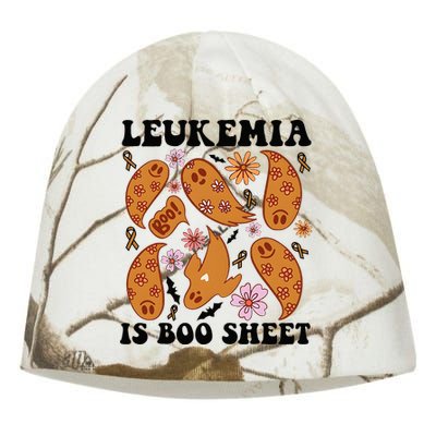 Leukemia Is Boo Sheet Leukemia Cancer Awareness Kati - Camo Knit Beanie